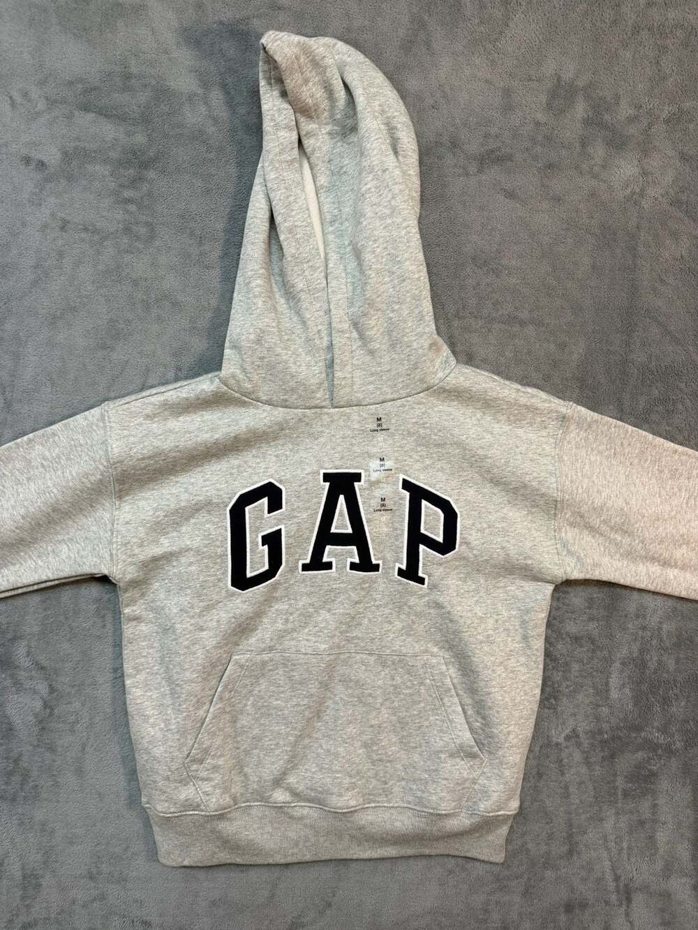 Gap Kids Logo Hoodie Heather Gray Size M 8